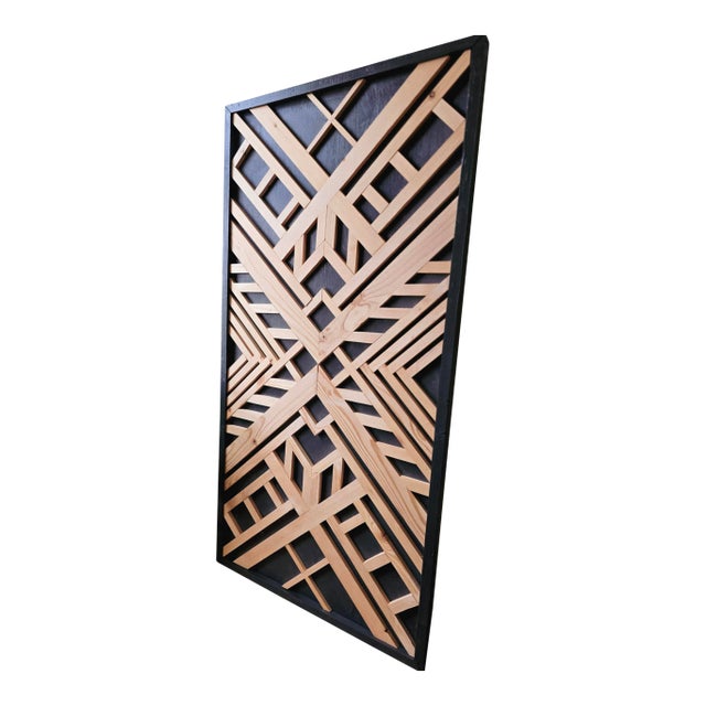 Reclaimed Wood Wall Art - Black Frame For Sale