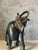 Solid carved elephant – dark hardwood – mid century ca. 1970 Beautiful hand-carved elephant made of solid dark hardwood,...