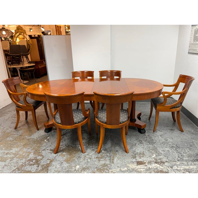 Traditional Baker Furniture Palladian Extension Dining Table + Chairs, Vintage For Sale - Image 3 of 18