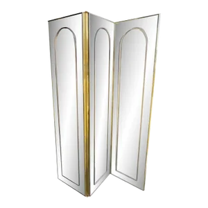 1970s 3 Panel Double Sided Mirror Screen / Room Divider
