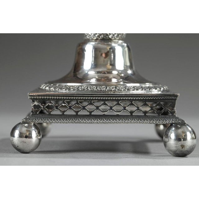Metal French Restoration Era Silver and Crystal Candy Dish For Sale - Image 7 of 18