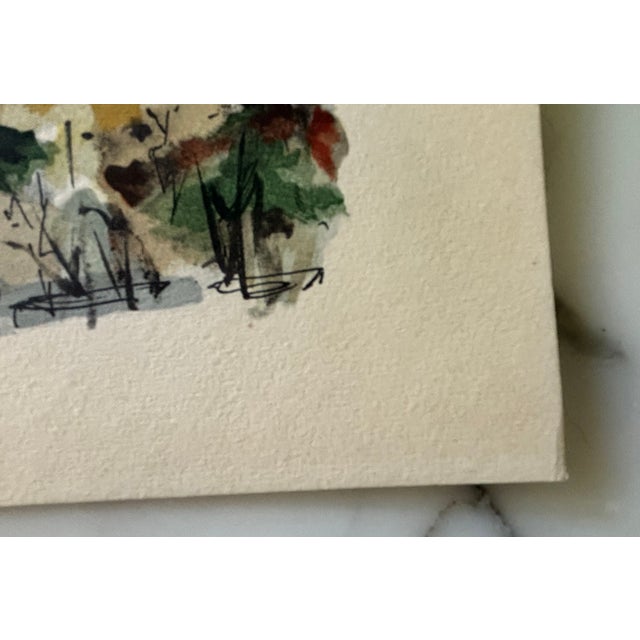 Mid-20th Century Parisian View of Paris Watercolor Print by Artist G. Lelong For Sale - Image 9 of 15