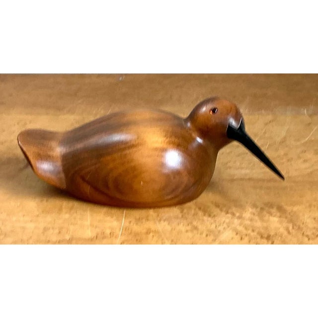 Chocolate Vintage Carved Wood Bird Sculpture For Sale - Image 8 of 12