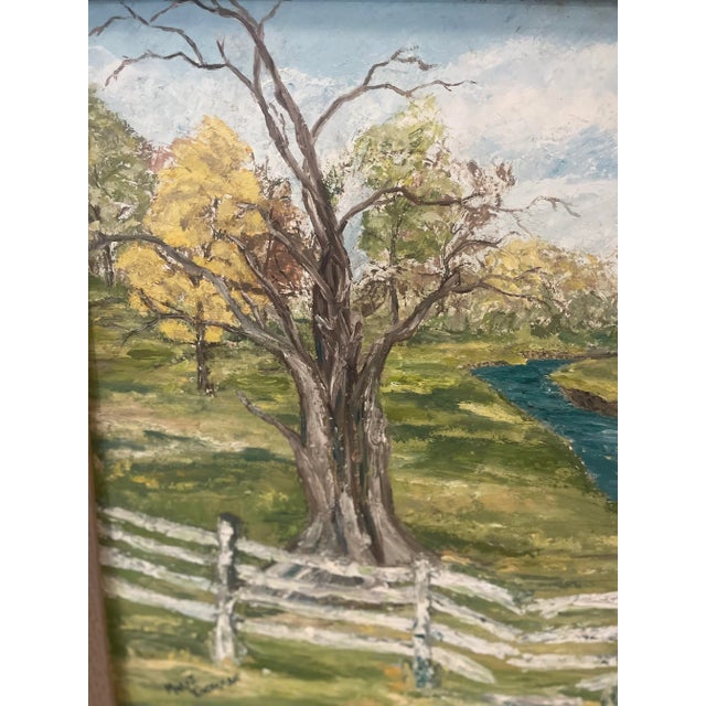 Mid 20th Century American Impressionist Landscape Painting of Kentucky Horse Farm With Rolling River For Sale - Image 5 of 8