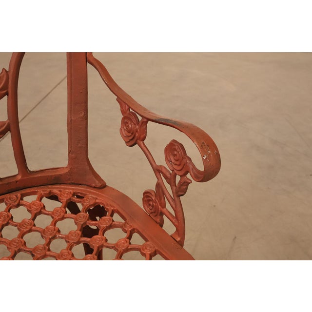 Late 20th Century Cast Aluminum Vintage Rose Garden Bench For Sale - Image 5 of 18