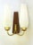 Beautiful two-flame bag lamp made of brass, teak and white structured glass. 2 sockets E14 Up to 250V (Europe/UK...