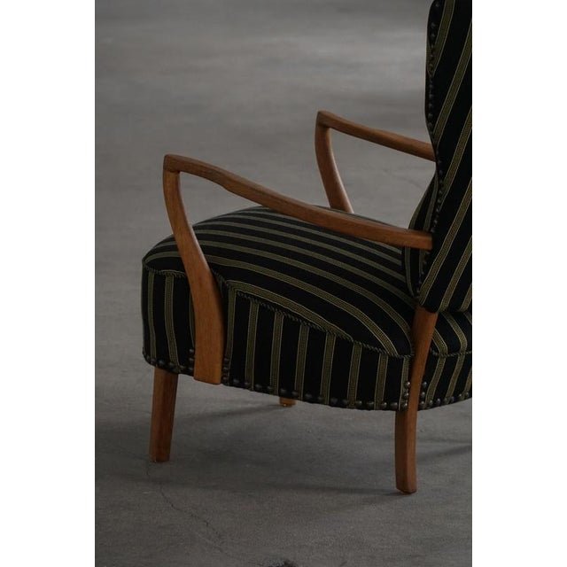Mid-Century Modern Danish Wingback Lounge Chair in Oak by Viggo Boesen, 1950s For Sale - Image 4 of 18