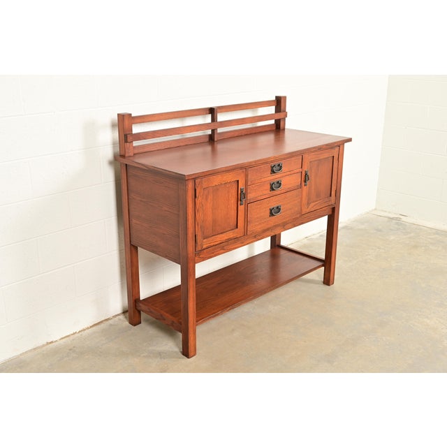 Stickley Stickley Style Mission Oak Arts & Crafts Sideboard or Bar Cabinet For Sale - Image 4 of 15