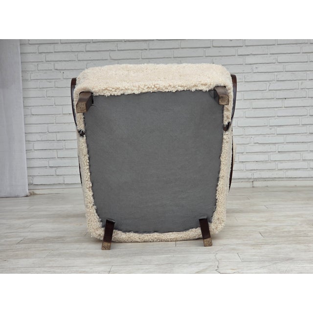 Mid-Century Modern Danish High-Back Lounge Chair in Sheepskin, 1960s For Sale - Image 3 of 18