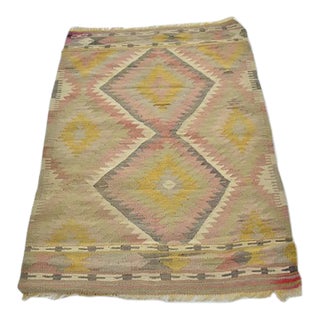 Vintage Pastels Anatolian Kilim For Sale