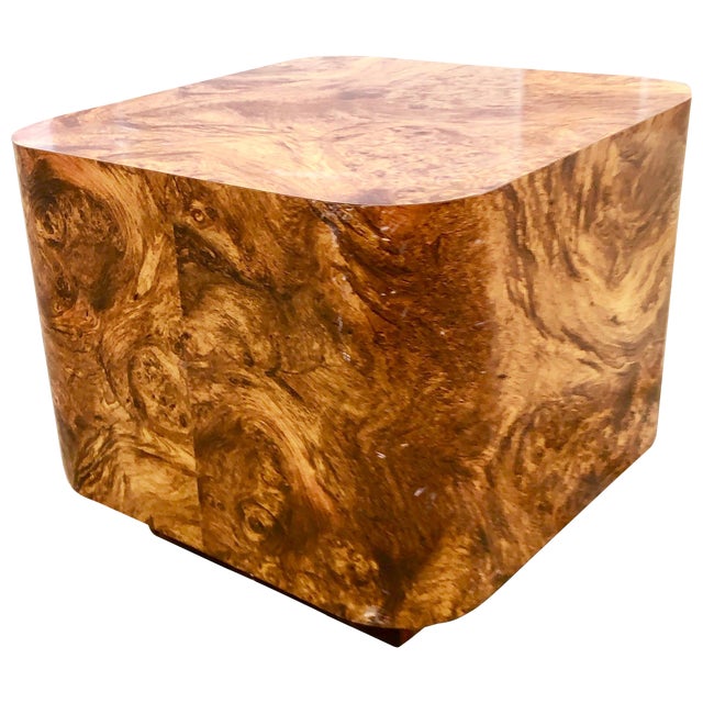 Milo Baughman Burl Wood End Table or Coffee Table For Sale