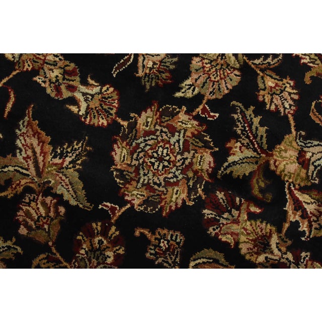 2020s Agra Rug 9’2” X 12’1” Black Wool Traditional Hand-Knotted Oriental Carpet For Sale - Image 5 of 14