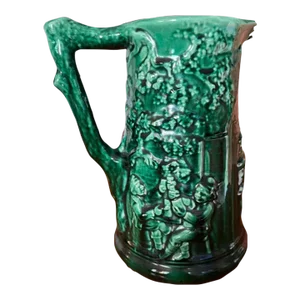 Late 19th Century Sarreguemines Majolica Tavern Pitcher