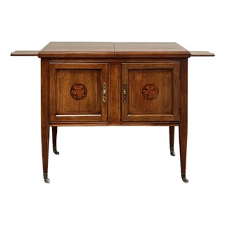 Inlaid Federal Style Mahogany Flip Top Server For Sale