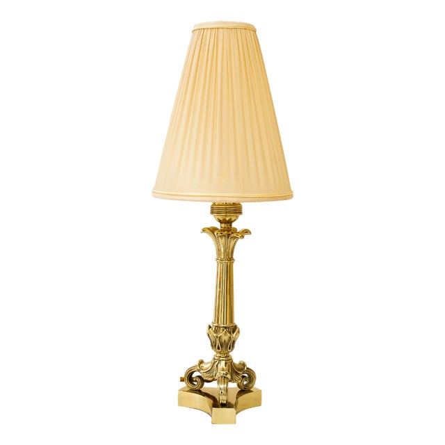 Historistic Table Lamp with Fabric Shade, Vienna, 1890s For Sale