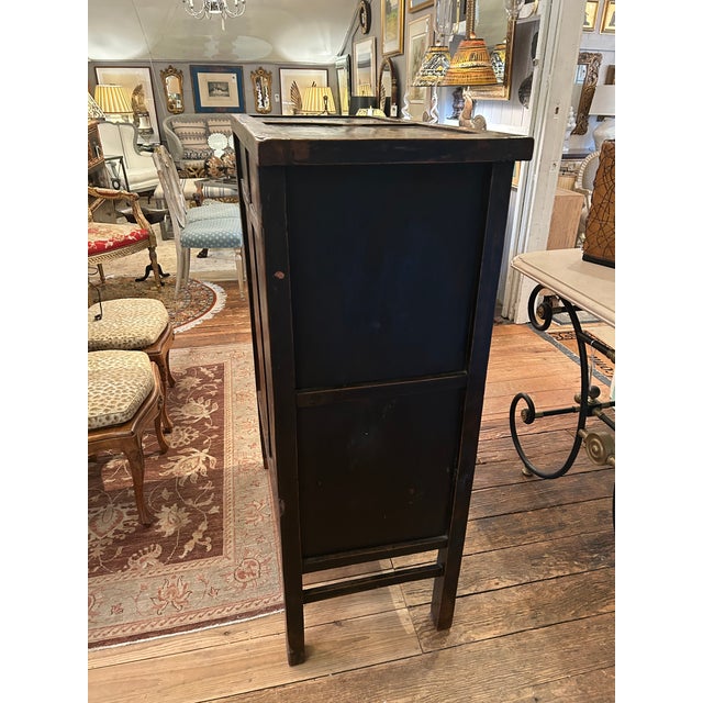 Red Antique Chinoiserie Lacquered Cabinet For Sale - Image 12 of 17