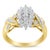 Contemporary 10K Yellow Gold Round And Baguette-Cut Diamond Ring (1/2 Cttw, H-I Color, I1-I2 Clarity) - Size 8 For Sale - Image 3 of 7