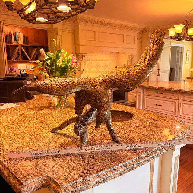 Mid 19th Century Large Scale, Brass Vintage American Bald Eagle For Sale - Image 5 of 6