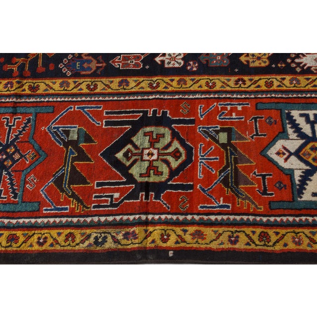 Authentic Persian Bakhtiari Red Handmade Wool Rug For Sale - Image 4 of 8