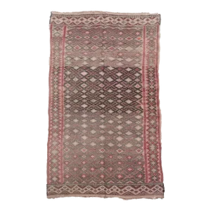 1980s Moroccan Authentic Kilim Rug - 8.1 X 3.97 Ft