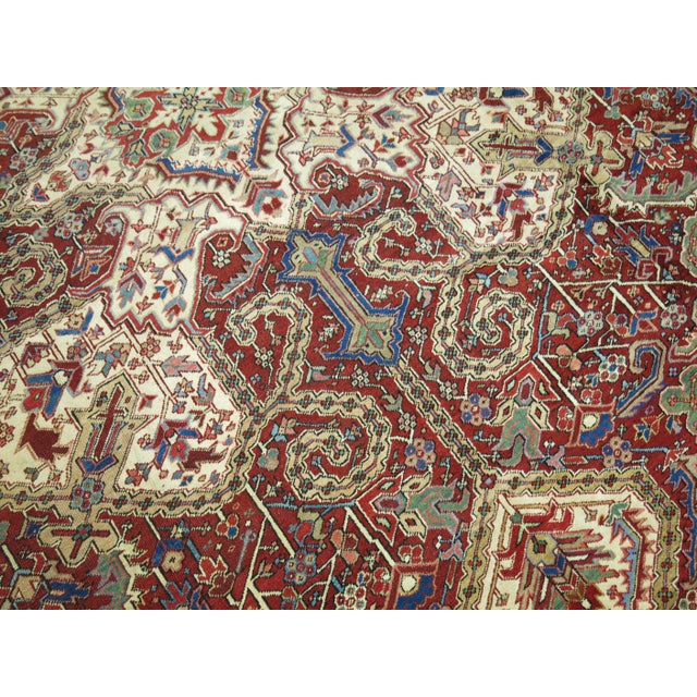 Early 20th Century Antique Persian Heriz Rug For Sale - Image 5 of 18