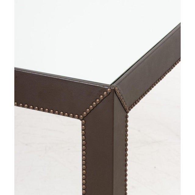 Black Modern Mirrored Top Square Dining Table For Sale - Image 8 of 8