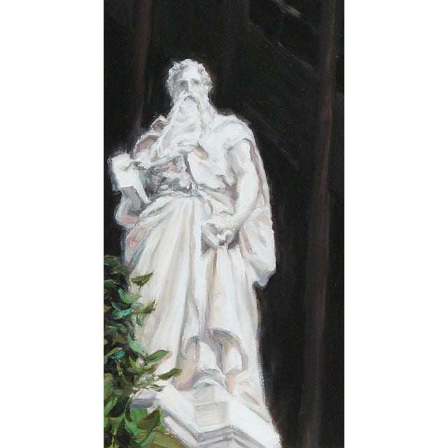 This painting by NYC artist Patty Neal, shows a few of the "Wise Guys" adorning the roof of the NYS Appellate Division of...