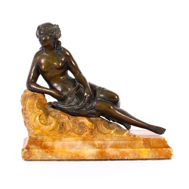 Bronze Semi-Nude Classical Ladies Sculptures or Bookends, 19th Century, Set of 2 For Sale - Image 14 of 17