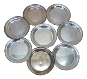 Antique Baltimore & Woodside Sterling Silver Bread & Butter Plates 557g 6" - Set of 8