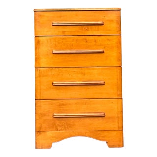 Mid 20th Century Vintage Mid-Century Modern Maple Tall Chest of Drawers For Sale