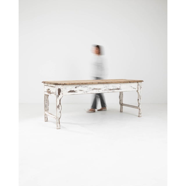 1900s French Wood Patinated Dining Table For Sale - Image 4 of 18