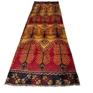 Turkish Hand-Knotted Kayseri Runner Rug