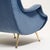 1950s High-Back Lounge Chair in Blue and Mauve Velvet, 1950s For Sale - Image 5 of 11