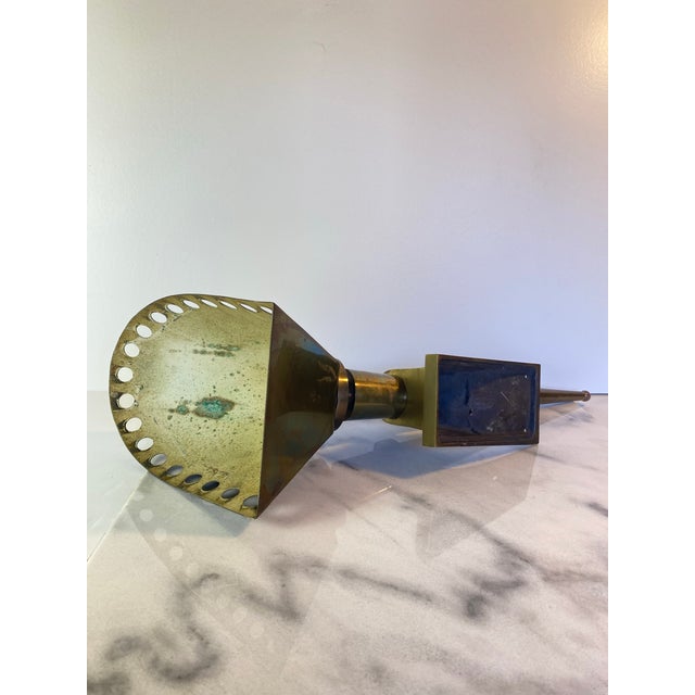 Metal 1950s Gilbert Poillerat French Mid-Century Design Brass Sconce For Sale - Image 7 of 10