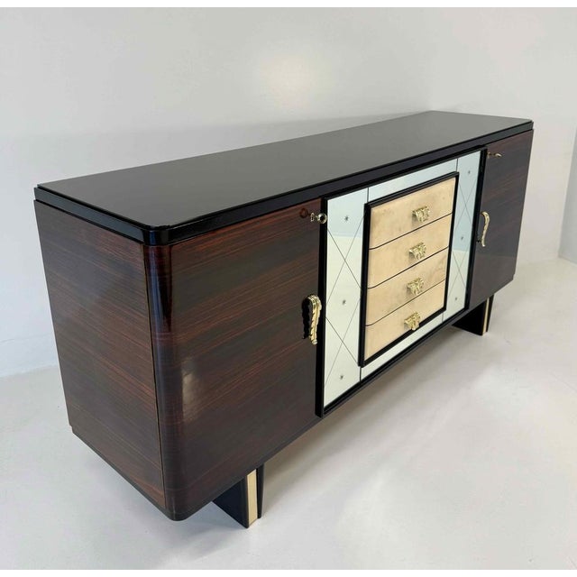 Italian Art Deco Sideboard in Macassar Parchment by Osvaldo Borsani, 1940s For Sale - Image 6 of 13