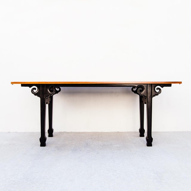 Baker Furniture Company Michael Taylor for Baker Far East Expandable Lacquered Console Table For Sale - Image 4 of 15