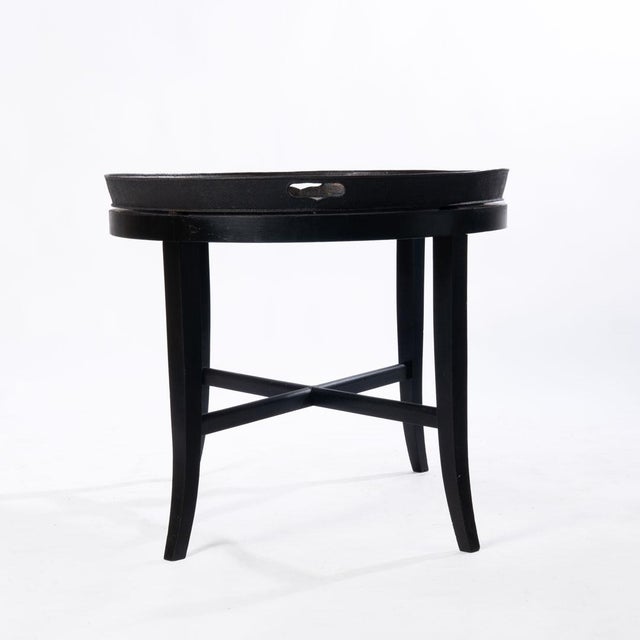 Early 20th Century Oval Tole Tray on Stand For Sale - Image 10 of 12