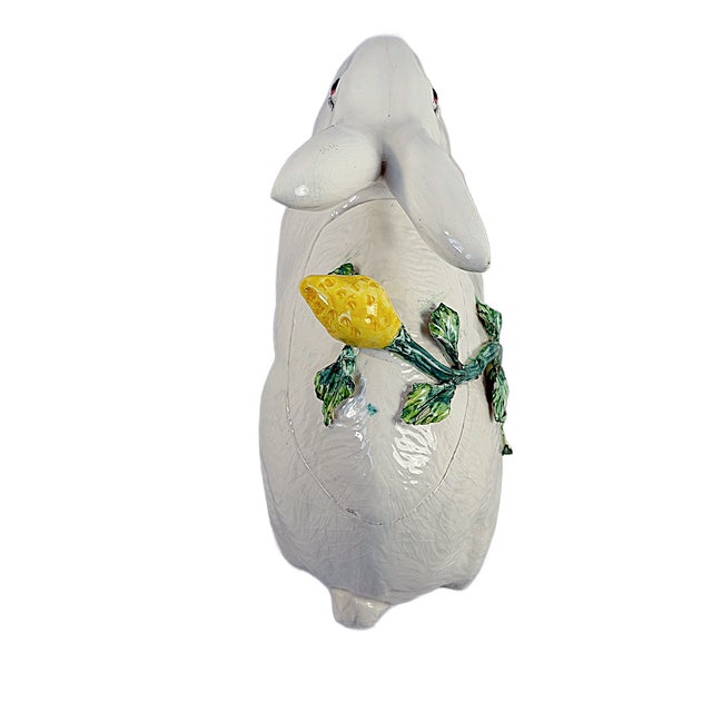 Mid 20th Century Italian Majolica Rabbit Tureen For Sale - Image 4 of 10