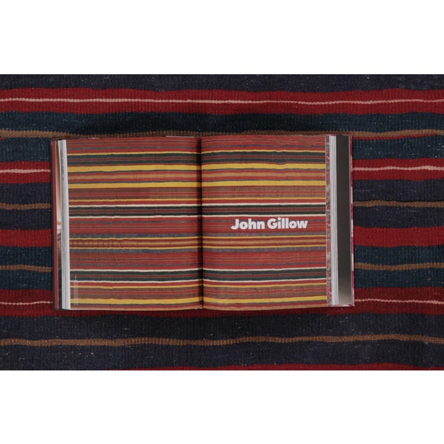 Textile Rug & Kilim's Contemporary Rez Kilim With Navy and Red Striped Design For Sale - Image 7 of 10
