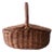 Vintage Wicker Split-Lid Picnic Basket For Sale