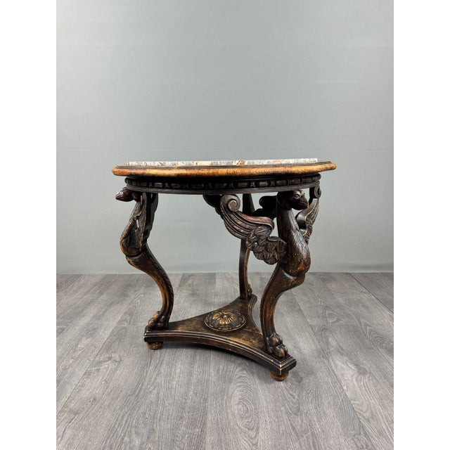19th Century Carved Wooden Gueridon Table with Marble Top For Sale - Image 6 of 10
