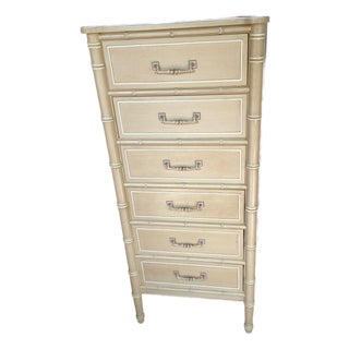 Vintage 1960s Hollywood Regency Henry Link "Bali Hai" Faux Bamboo 6-Drawer Lingerie Chest For Sale