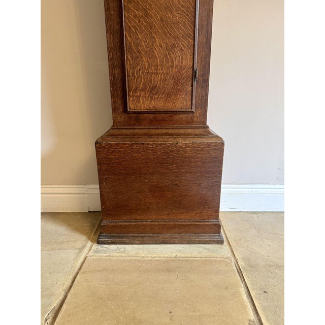 Antique George III Oak Arched Dial Long Case Clock, 1800 For Sale - Image 9 of 10