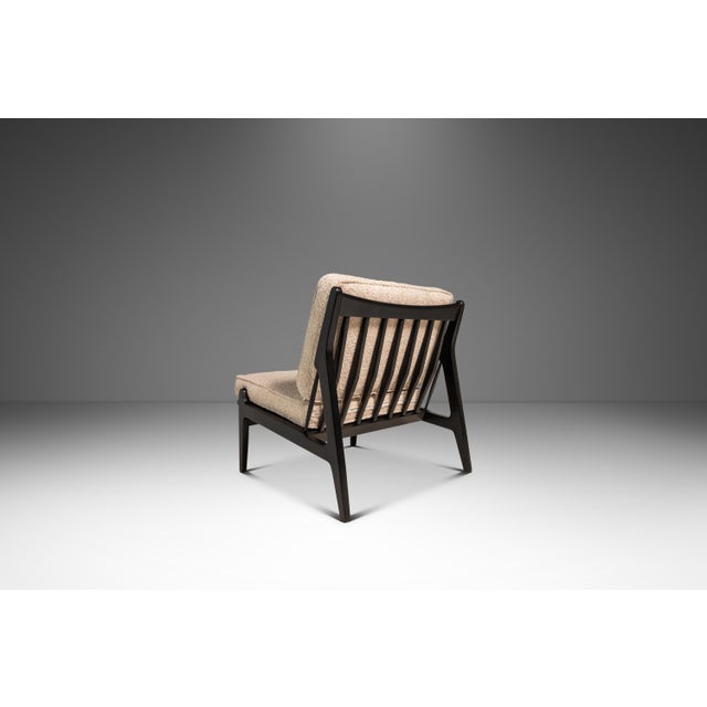 Black Set of Two (2) Danish Modern Ebonized Lounge Chairs in Bouclé Attributed to Ib Kofod Larsen for Selig, Denmark, C. 1950's For Sale - Image 8 of 18