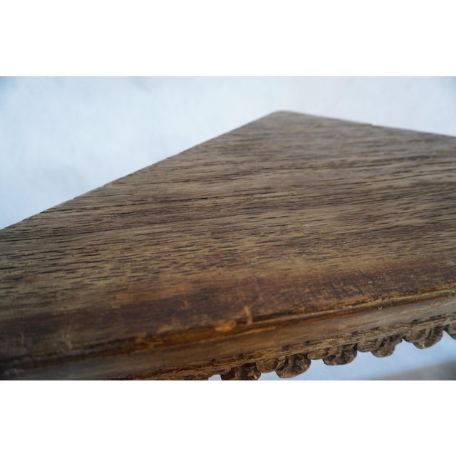 Low Beautifully Carved Wood Corner Table For Sale - Image 9 of 16