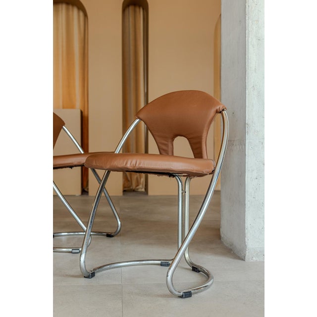 Italian Leather Chair For Sale - Image 4 of 8