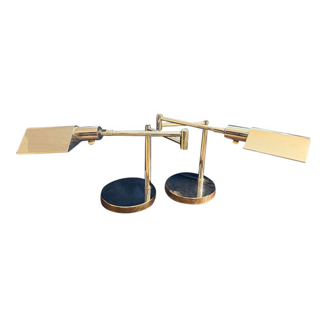 1970s Mid-Century Modern Koch & Lowy Articulating Desk Lamps - Pair For Sale
