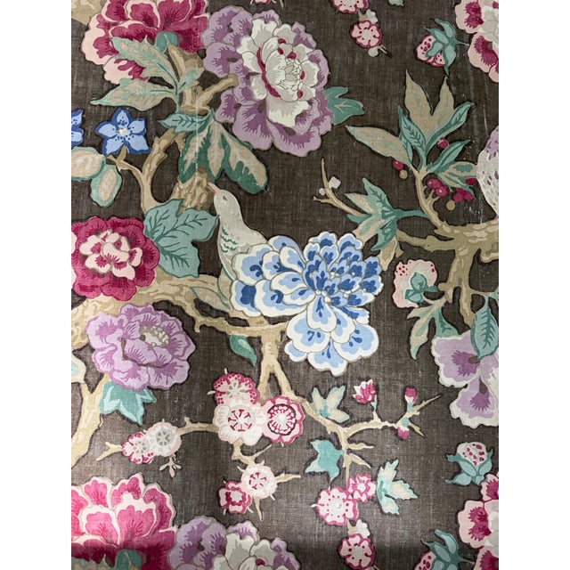 Schumacher x Mary McDonald Bermuda Blossoms / Grey Gardens in Cocoa 175870 3 5/8 yards fabric ITEM WIDTH 54.25" HORIZONTAL...
