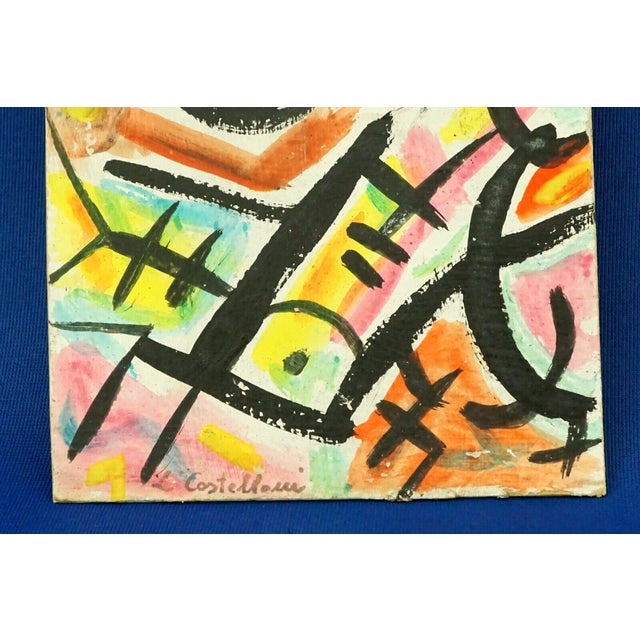 1950s Leonardo Castellani, Abstract Composition, 20th Century, Oil on Canvas For Sale - Image 5 of 10