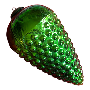 Large 13.25" Green Mercury Glass Christmas Kugel Ornament in the Form of a Grape Cluster